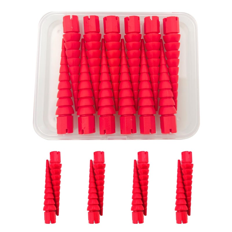 Haespot Red 12PCS Stripped Screw Hole Repair Anchor, Door Hinge Screw Hole Filler, Multi Use Wall Anchors, Fits Wood Screws Sizes #2 to #16 - Image 1